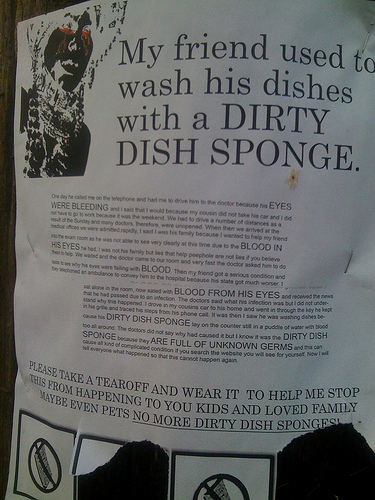 Just don't use a dirty sponge or your will BLEED FROM YOUR EYES. (Via MrGluSniffer)